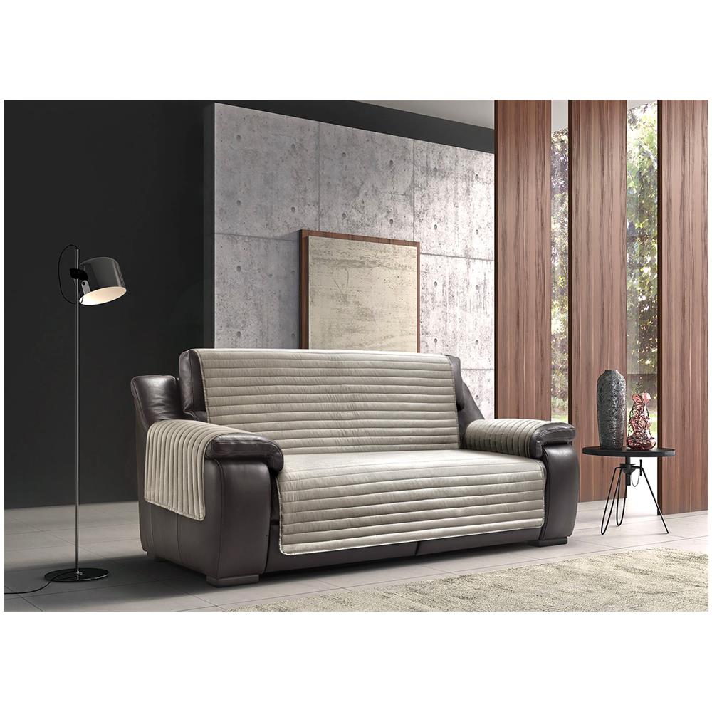 Copridivano Antimacchia Trapuntato Modello Sof&agrave; Tortora-Beige 2 Posti Tortora-Beige - Foto 2