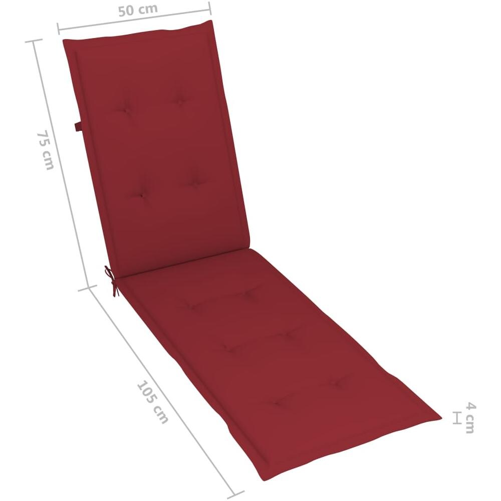 Cuscino Per Sdraio Rosso Vino (75+105) x50x4 Cm - Foto 11