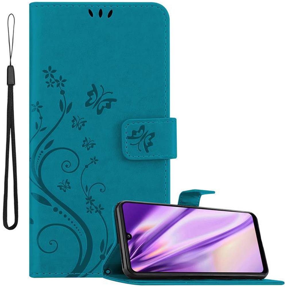 Cadorabo Custodia Compatibile Con Samsung Galaxy A31 In Blu Fiore - Coperchio Protettivo In Design Floreale Con Chiusura Magnetica, Funzione Stand E Slot Per Carte - Foto 1