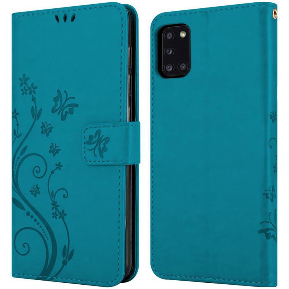 Cadorabo Custodia Compatibile Con Samsung Galaxy A31 In Blu Fiore - Coperchio Protettivo In Design Floreale Con Chiusura Magnetica, Funzione Stand E Slot Per Carte - Foto 8