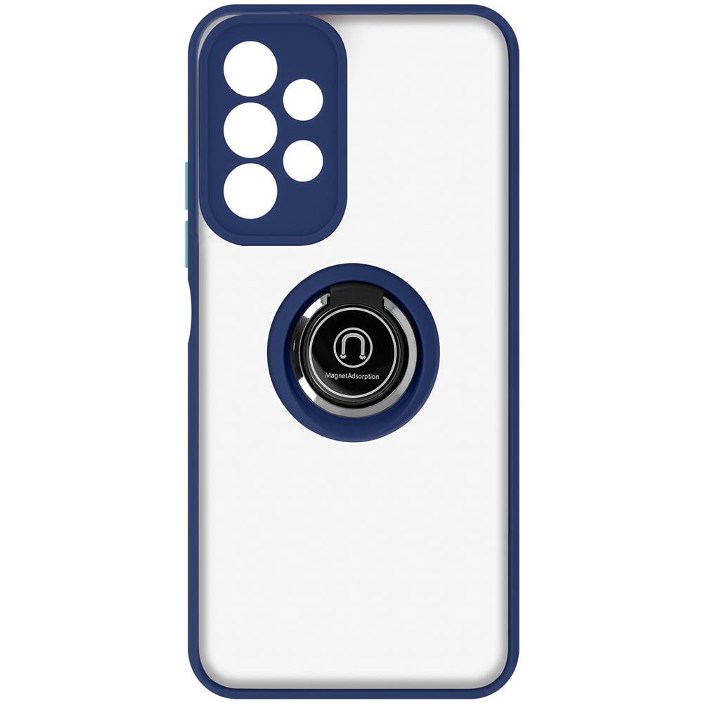 Cover Samsung Galaxy A13 4g Bimateria Anello Metallico Supporto Blu - Foto 1