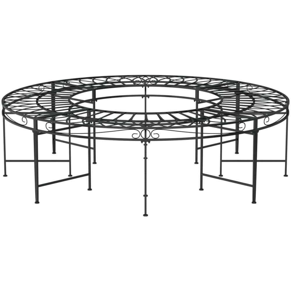 Panchina per Albero Circolare Ø160 cm Nera in Acciaio - Foto 3