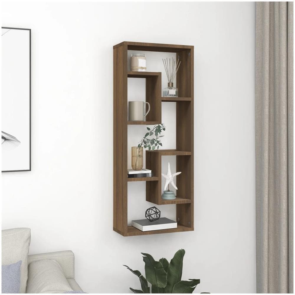 Mensola A Muro Rovere Marrone 36x16x90 Cm In Legno Multistrato - Foto 1