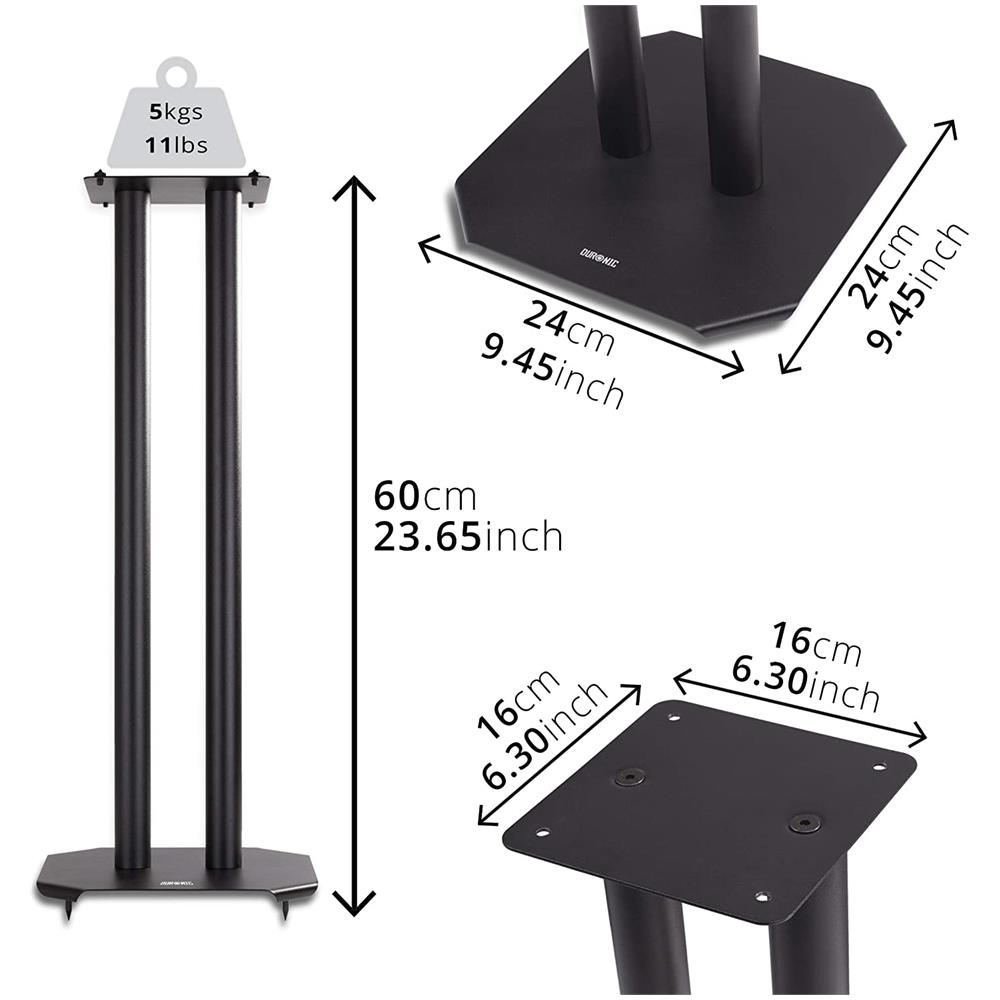 Sps1022 / 60 Supporti Per Casse Acustiche - Altoparlanti Da Terra - 60 Cm Di Altezza - Riempimento Con Sabbia - Supporto Antivibrazione - Ideale Per Impianti Hi-fi / Stereo / Home Cinema 5.1 - Foto 2