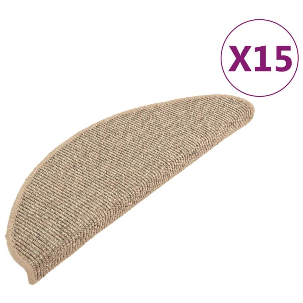 Tappetini Autoadesivi per Scale 15 pz Beige Scuro 65x21x4 cm - Foto 2