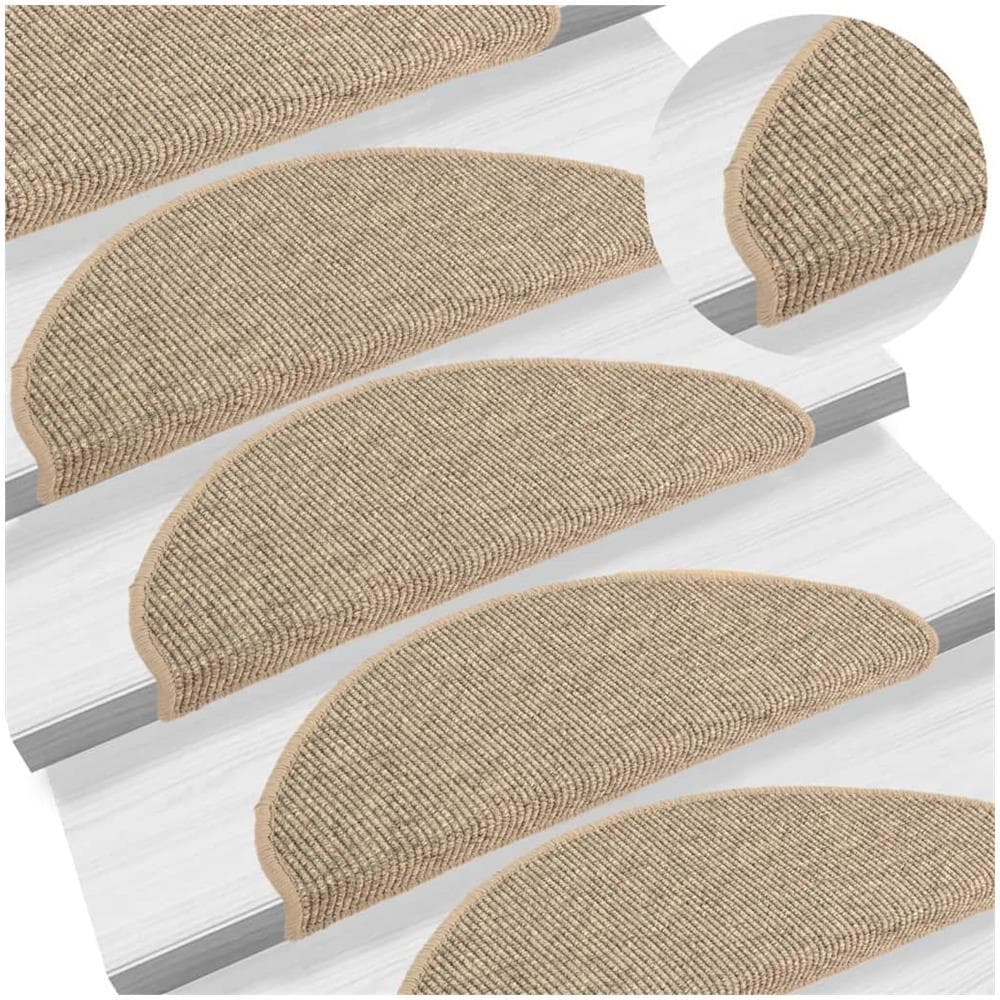 Tappetini Autoadesivi per Scale 15 pz Beige Scuro 65x21x4 cm - Foto 1