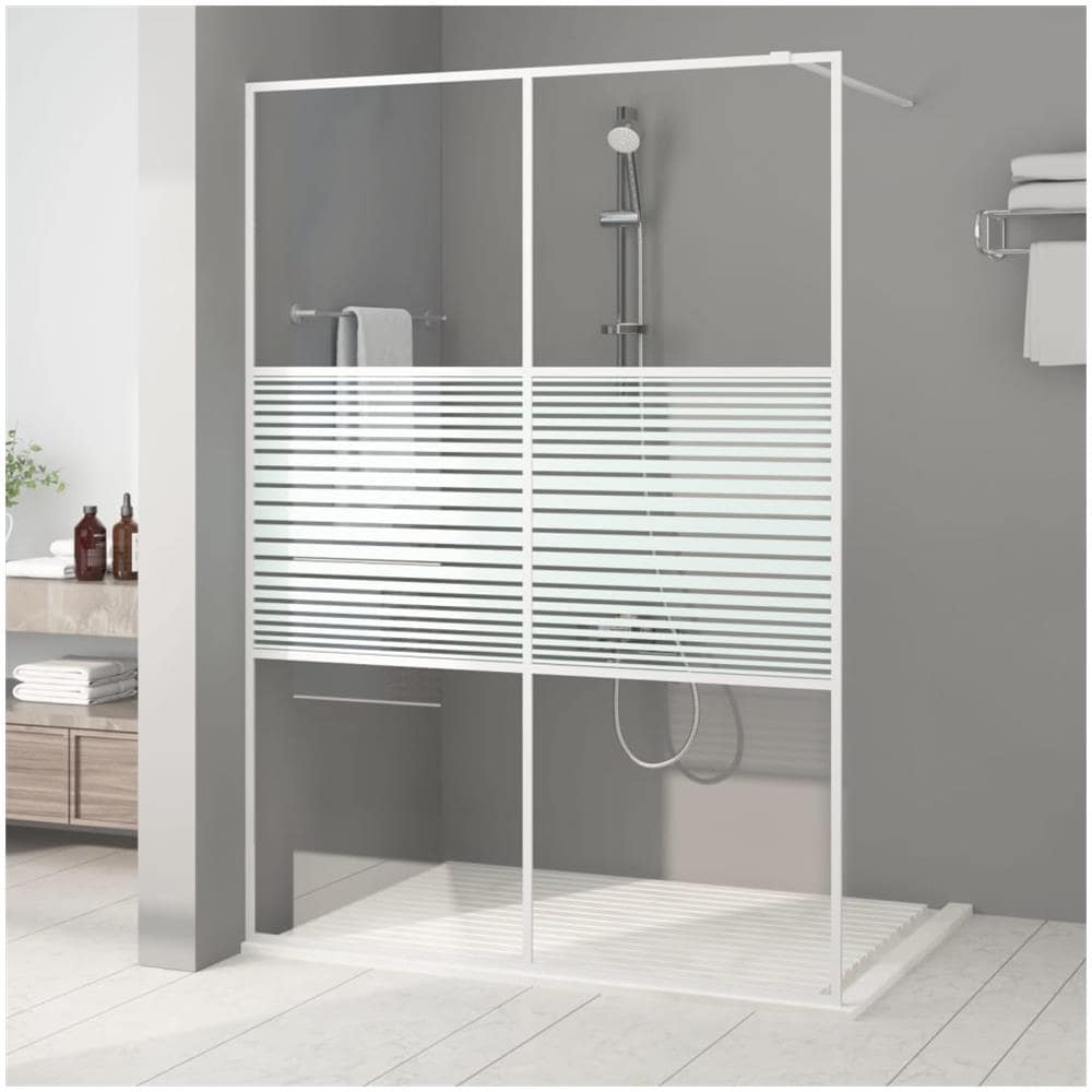 Parete Doccia Walk In Bianca 140x195 Cm Vetro Trasparente Esg - Foto 1