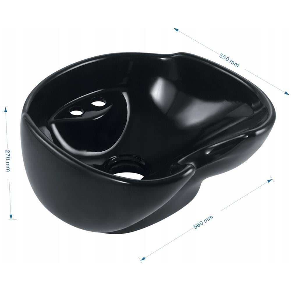 Ciotola Professionale In Ceramica Per Postazione Di Lavaggio Per Parrucchieri Nero - Foto 1