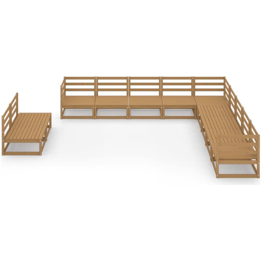 Set Divani Da Giardino 11 Pz Marrone Miele In Massello Di Pino - Foto 3