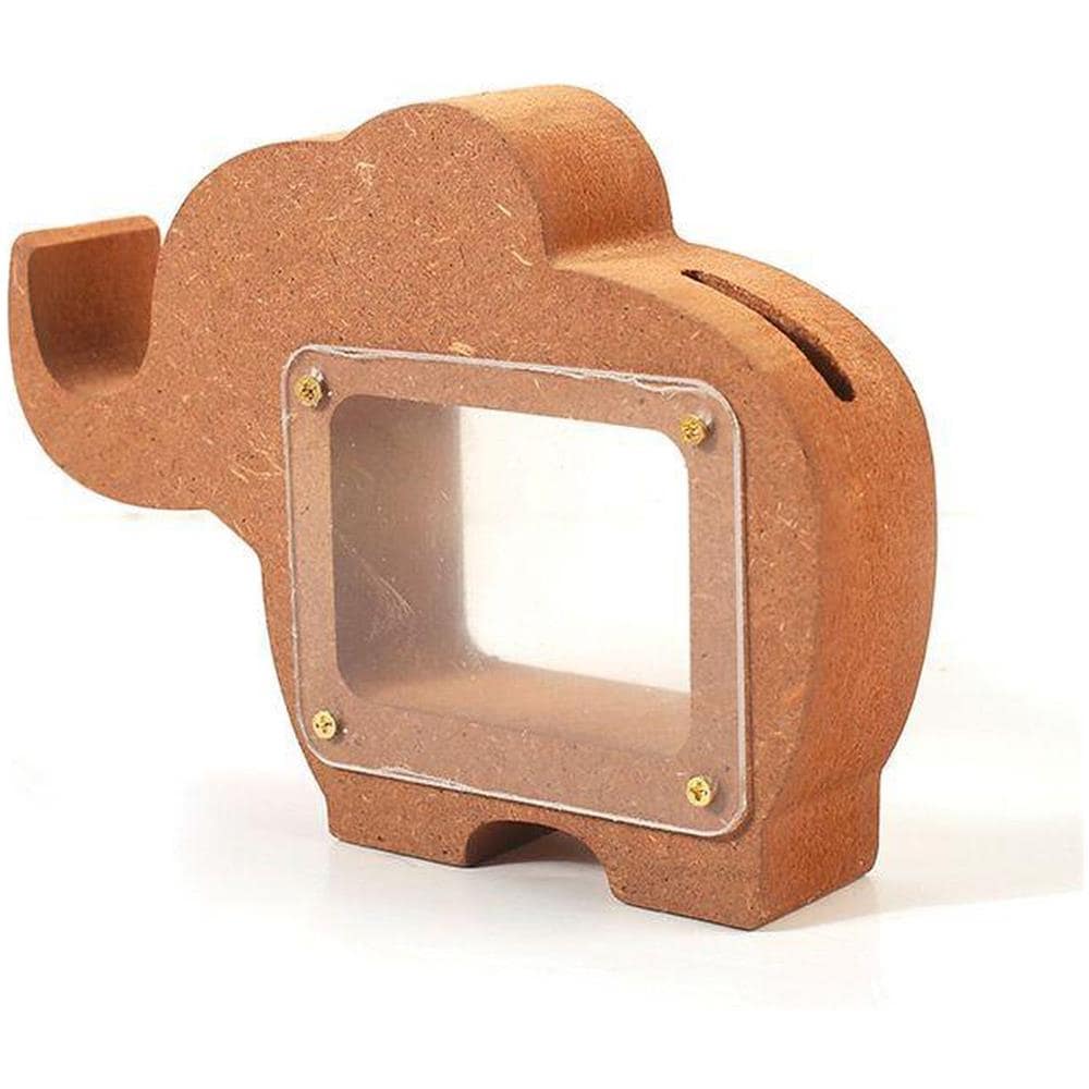 2 Salvadanai Elefante In Legno Mdf 15 X 11 X 3 Cm - Foto 1