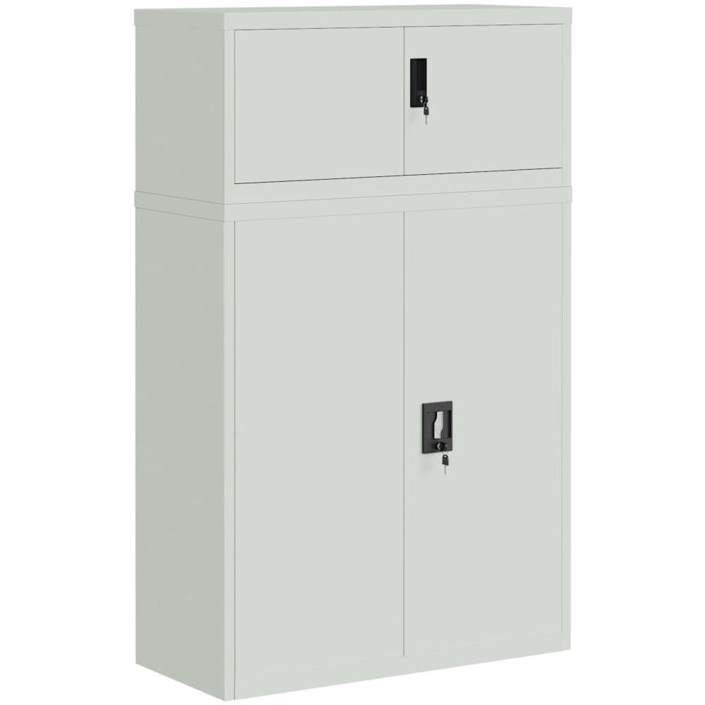 Armadio Classificatore Grigio Chiaro 90x40x145 Cm In Acciaio - Foto 2