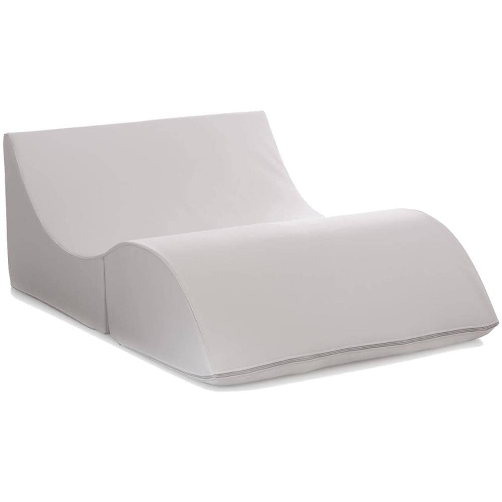 Letto Pieghevole Annabella, Pouf Trasformabile In Letto Matrimoniale, 100% Made In Italy, Pouf Trasformabile In Una Chaise Longue In Ecopelle, Cm 100x200h70, Bianco - Foto 2