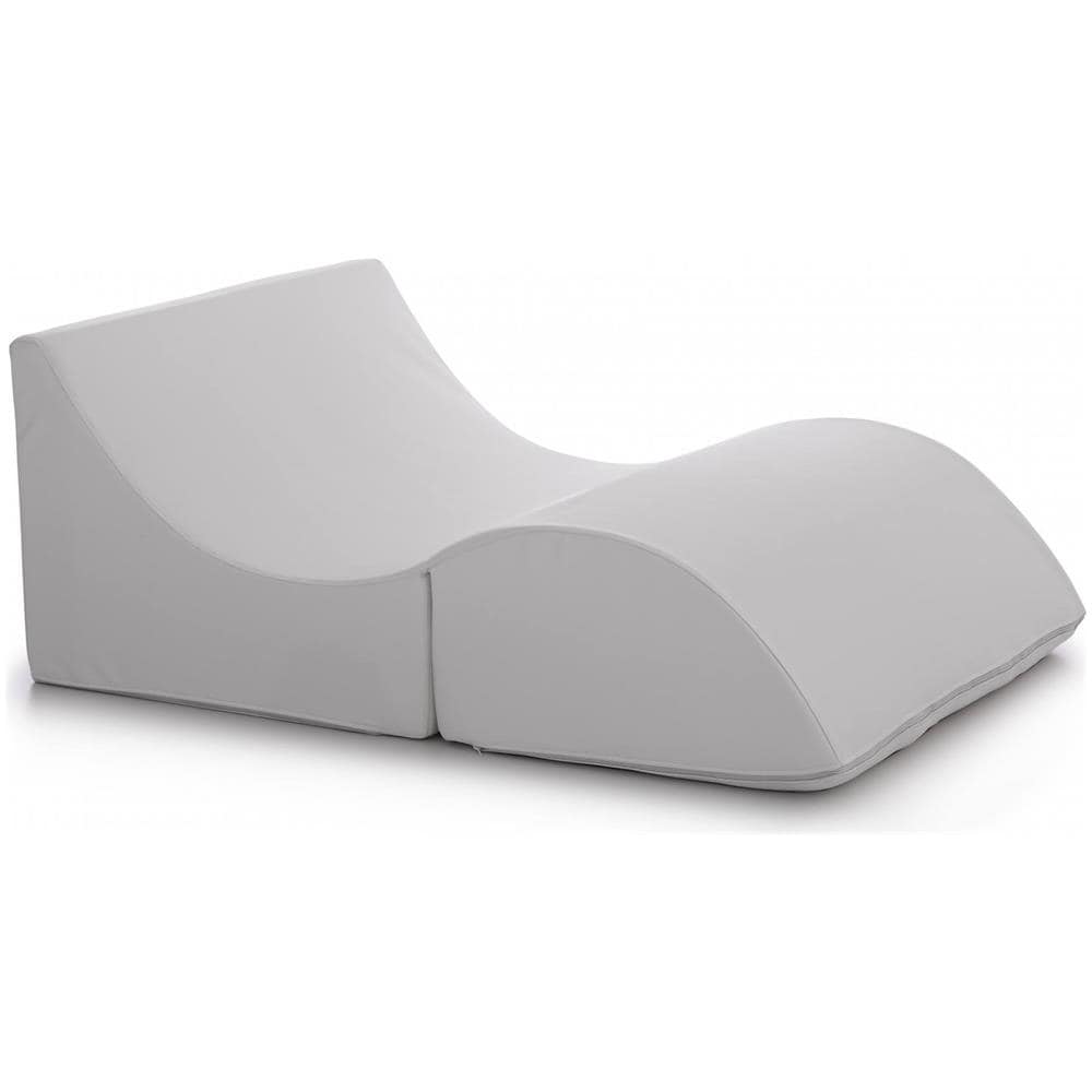 Letto Pieghevole Annabella, Pouf Trasformabile In Letto Matrimoniale, 100% Made In Italy, Pouf Trasformabile In Una Chaise Longue In Ecopelle, Cm 100x200h70, Bianco - Foto 4