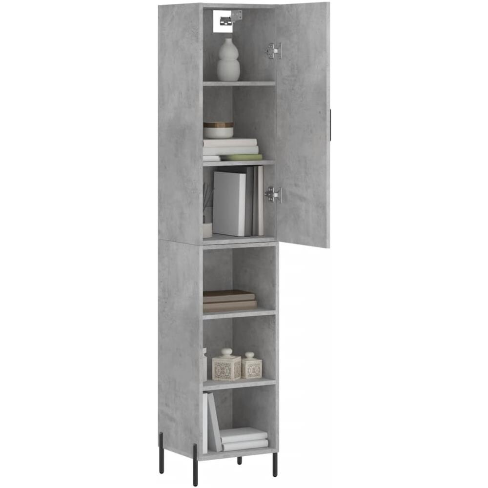 Credenza Grigio Cemento 34,5x34x180 Cm In Legno Multistrato - Foto 3