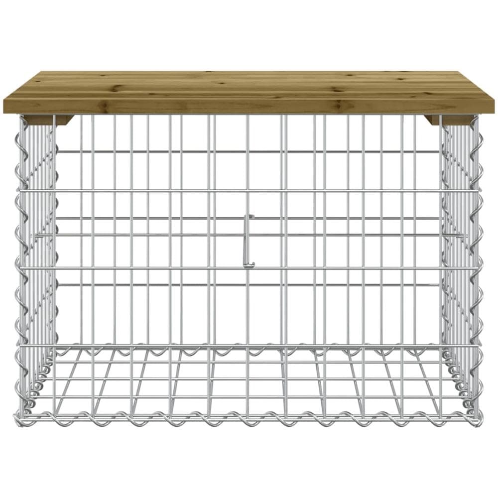 Panca da Giardino Design Gabbione 63x44x42 cm Pino Impregnato - Foto 3