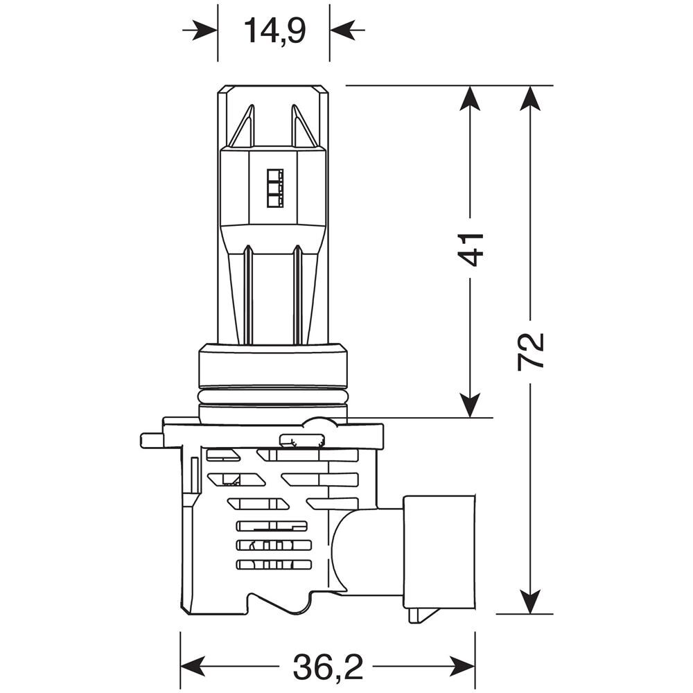 9/32v Halo Led Serie 8 Halo Killer - (h10-hb3 9005) - 25w - P20d - 2 Pz - Scatola - Foto 2