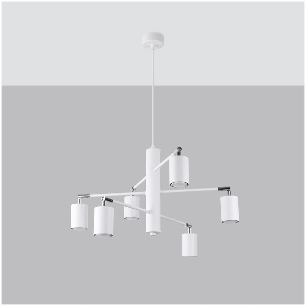 Lampadario Lemmi 6 Bianco Sl. 1206 - Moderno Lampadari Bianco 125x77x77 Cm - Foto 2