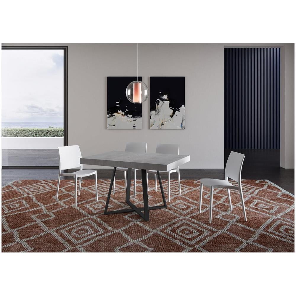 Tavolo allungabile 90x120/380cm Abbraccio cemento gambe antracite - Foto 2