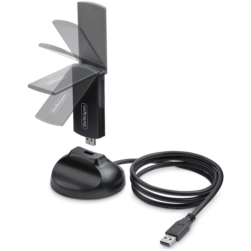 Chiavetta Wi-Fi 6E USB /Dongle per PC Desktop /Laptop, NIC wireless con antenna pieghevole, adattatore WiFi con supporto 802.11 b /g /n /ac /ax, compatibile con reti a 2,4/5/6 GHz - Foto 2