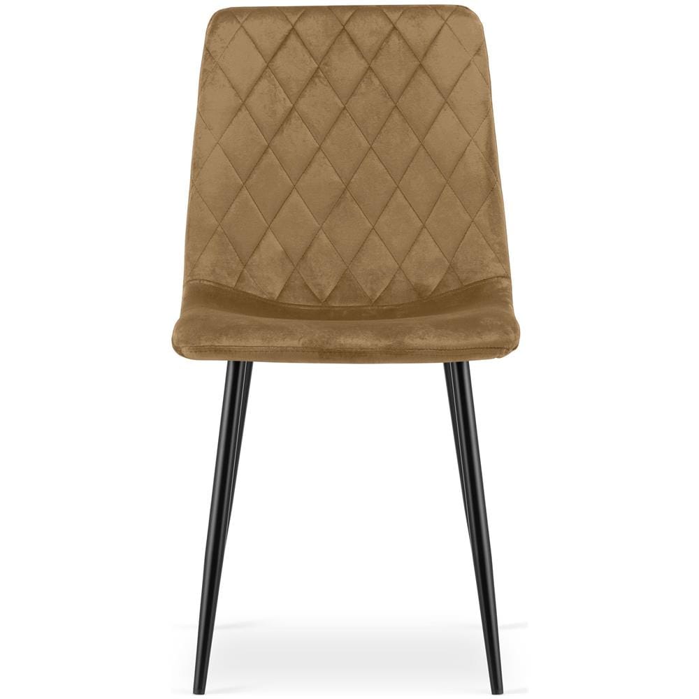 Sedia TURIN - Rivestita in velluto marrone con gambe nere - Foto 2
