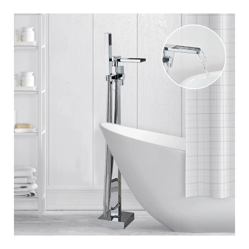 Rubinetto per vasca da bagno indipendente, Blackswan, Cascada tipo M30, modello cromato lucido, misura 98 cm - Foto 2