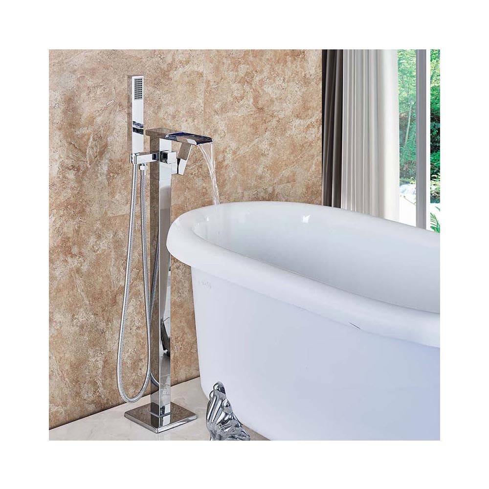 Rubinetto per vasca da bagno indipendente, Blackswan, Cascada tipo M30, modello cromato lucido, misura 98 cm - Foto 4