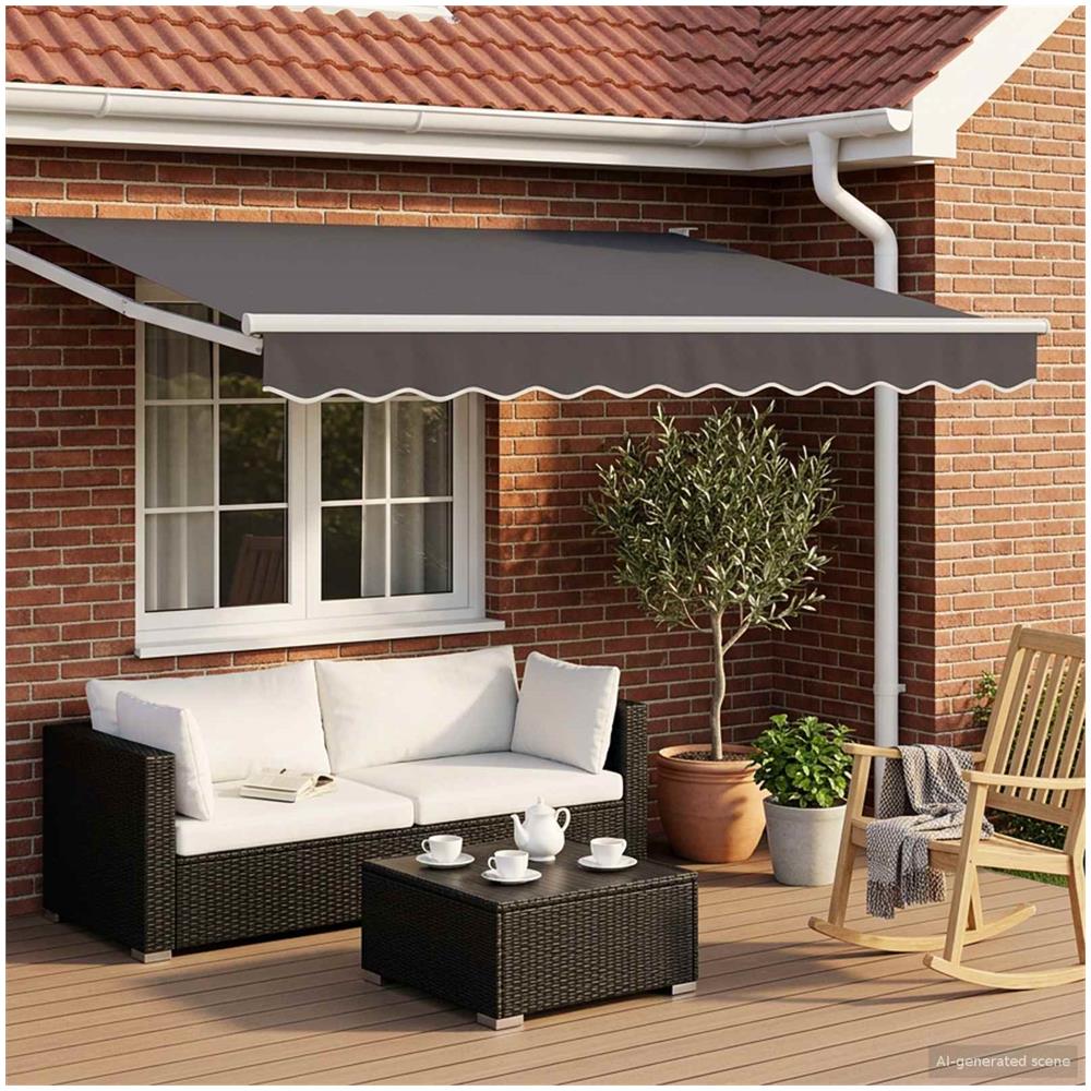 Tenda retrattile manuale con LED Antracite 3 x 2,5 m - Foto 2