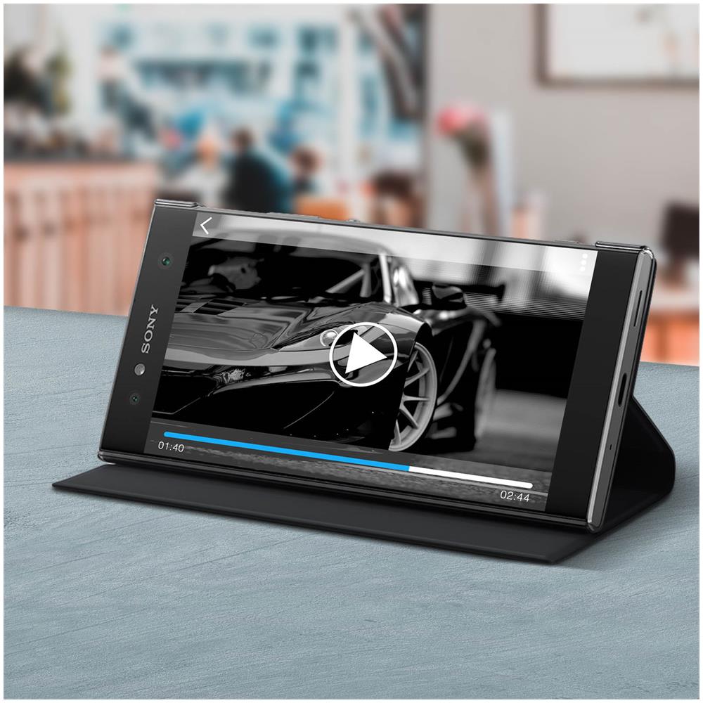 Custodia Xperia Xa2 Ultra Originale Sportellino Sony Style Cover Stand Nero - Foto 2