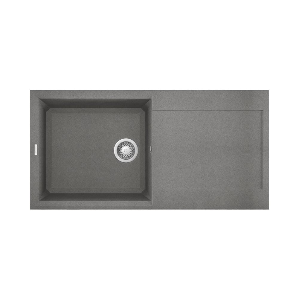 Lavello Easy 480 Granitek 100x50 cm 1 vasca con gocciolatoio Colore Grigio Cemento 48 - Foto 1