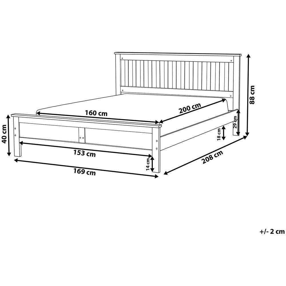 Letto A Doghe In Legno Con Rete 160 X 200 Cm Mayenne - Foto 2