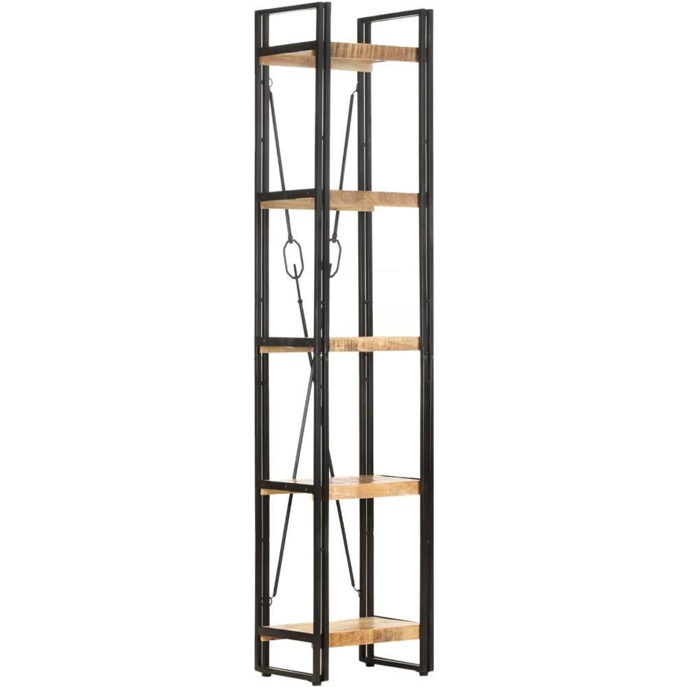 Libreria A 5 Ripiani 40x30x180 Cm In Legno Massello Di Mango - Foto 2