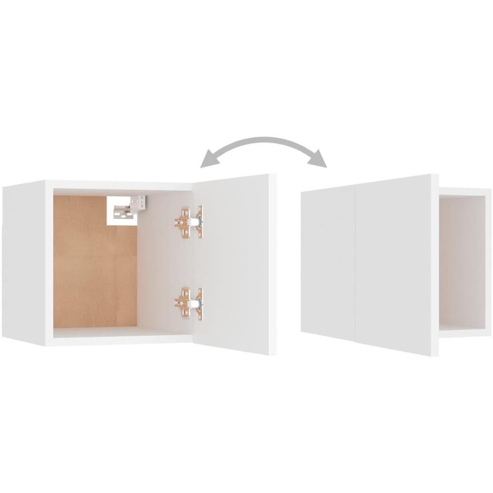 Comodini 2 pz Bianchi 30,5x30x30 cm in Legno Multistrato - Foto 3