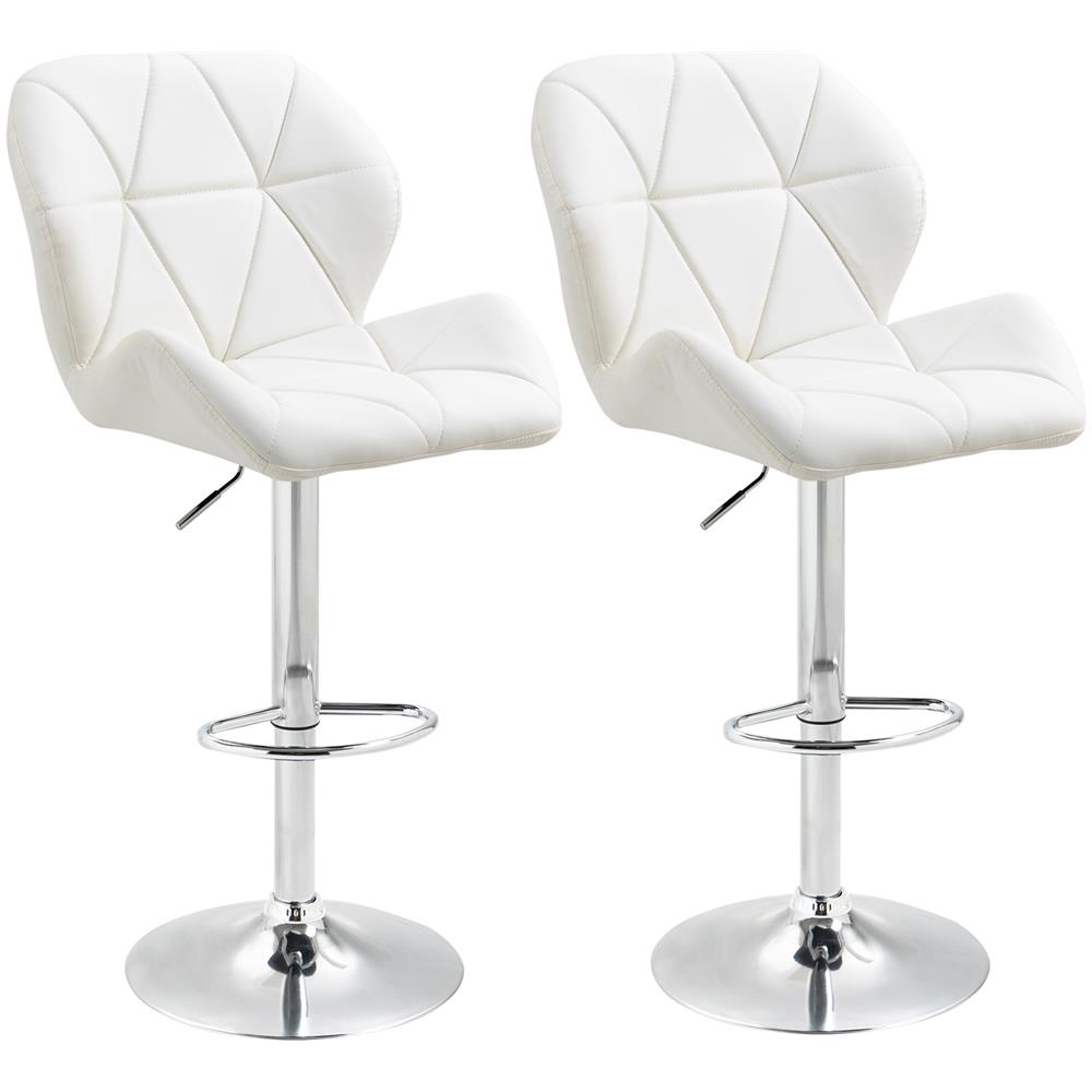 LANTUS Set Di 2 Sgabelli Da Bar Girevoli Con Schienale, Altezza Regolabile 55-75cm, Sedile In ABS, Struttura Metallica, Per Cucina E Isola