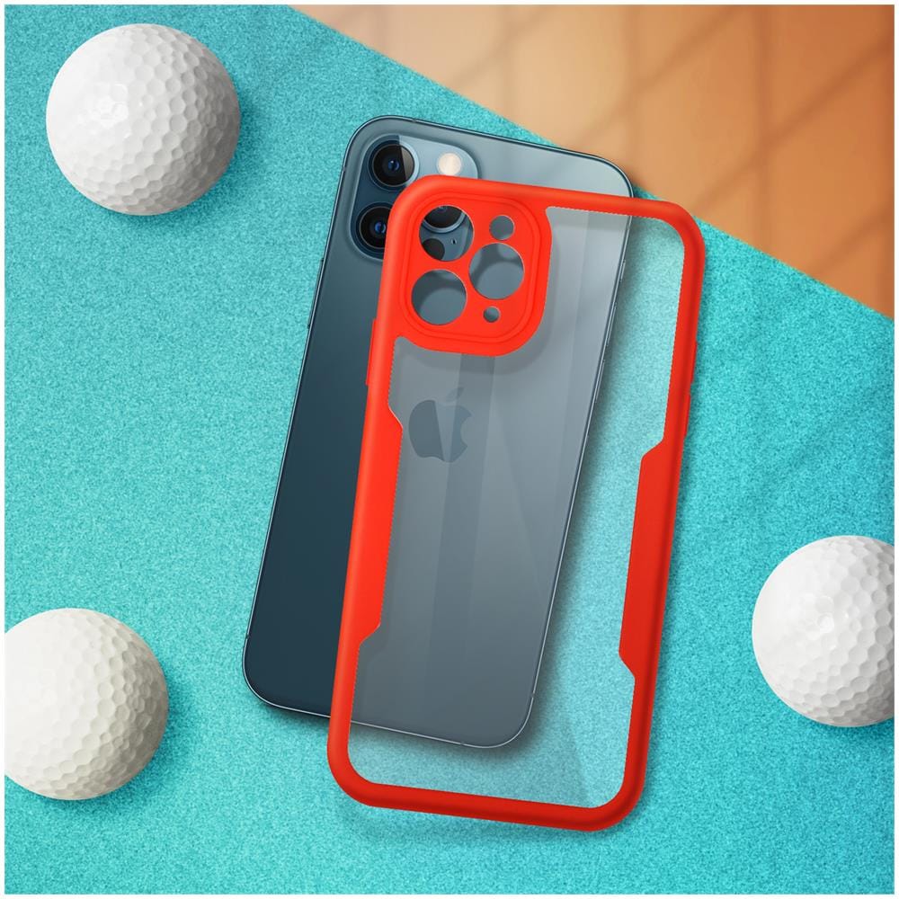 Cover Iphone 12 Pro Max Retro Plexiglass Fronte Polimero Rinforzata Bordo Rosso - Foto 5