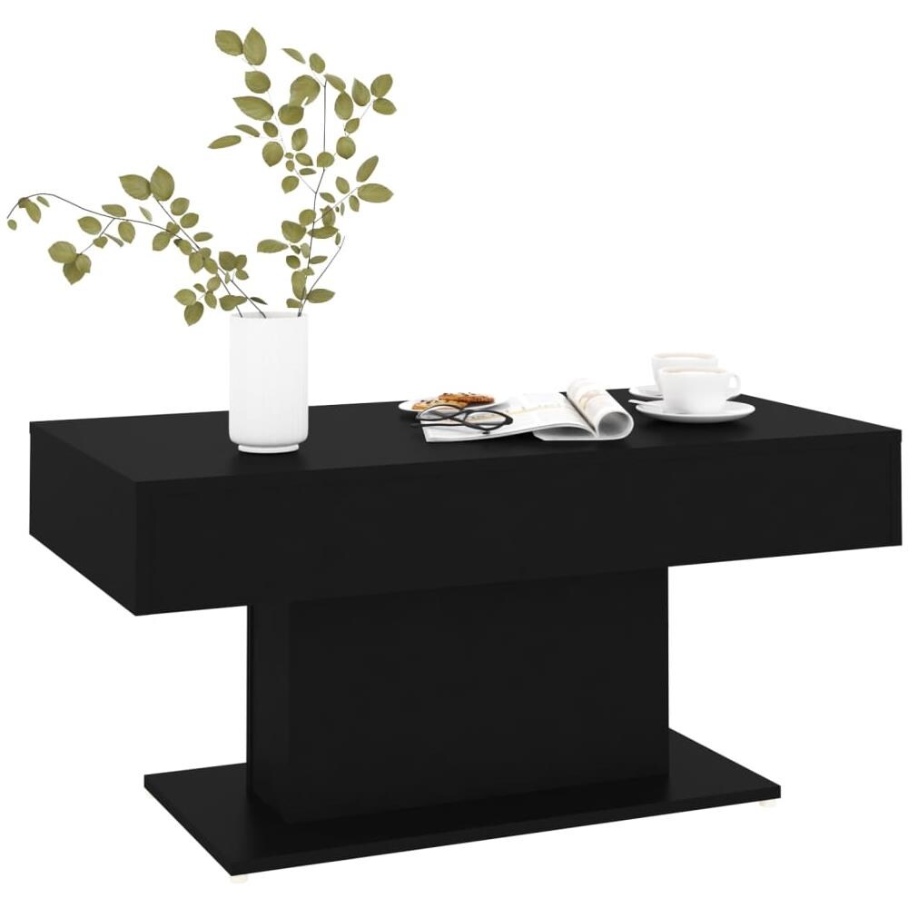 Tavolino da Salotto Nero 96x50x45 cm in Legno Multistrato - Foto 3