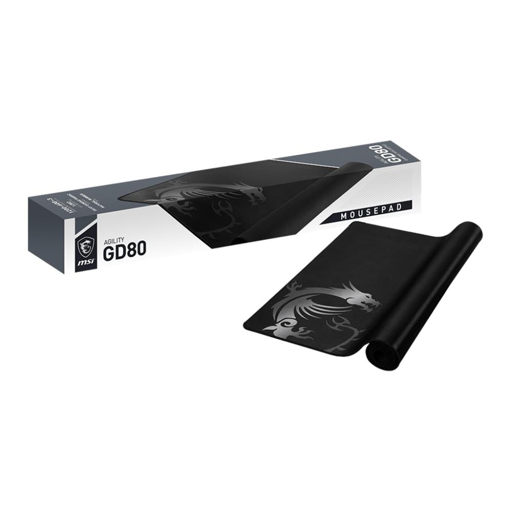 Mouse Pad Gaming Agility GD80 1200 x 600 mm con Base Antiscivolo - Nero / Bianco - Foto 5