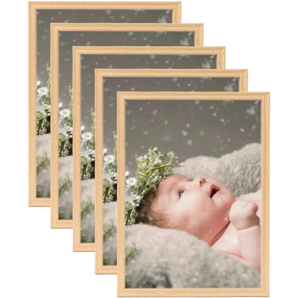 Cornici Foto Collage 5 pz per Tavolo Rovere Chiaro 13x18 cm - Foto 1