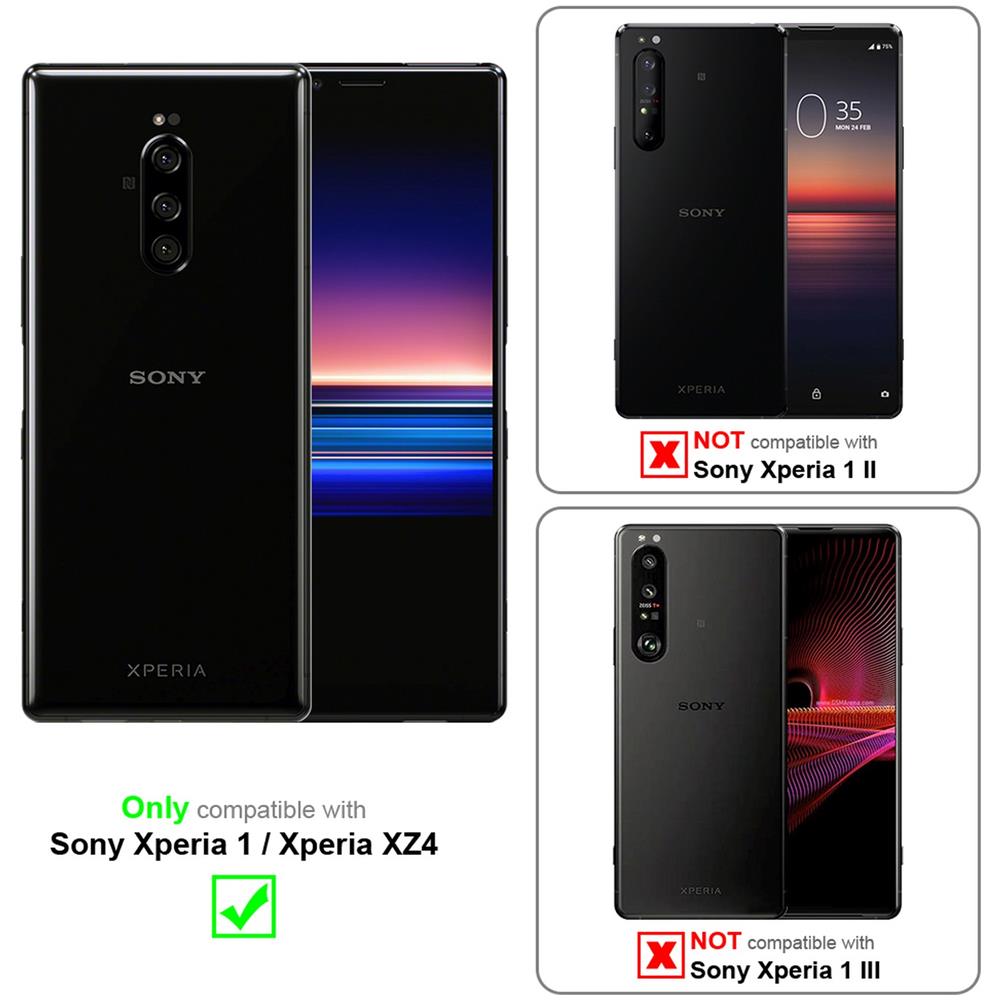 Custodia Compatibile Con Sony Xperia 1 In Rosso Carminio - Coperchio Protettiva Con Chiusura Magnetica, Funzione Stand E Tasca Per Le Carte - Foto 2