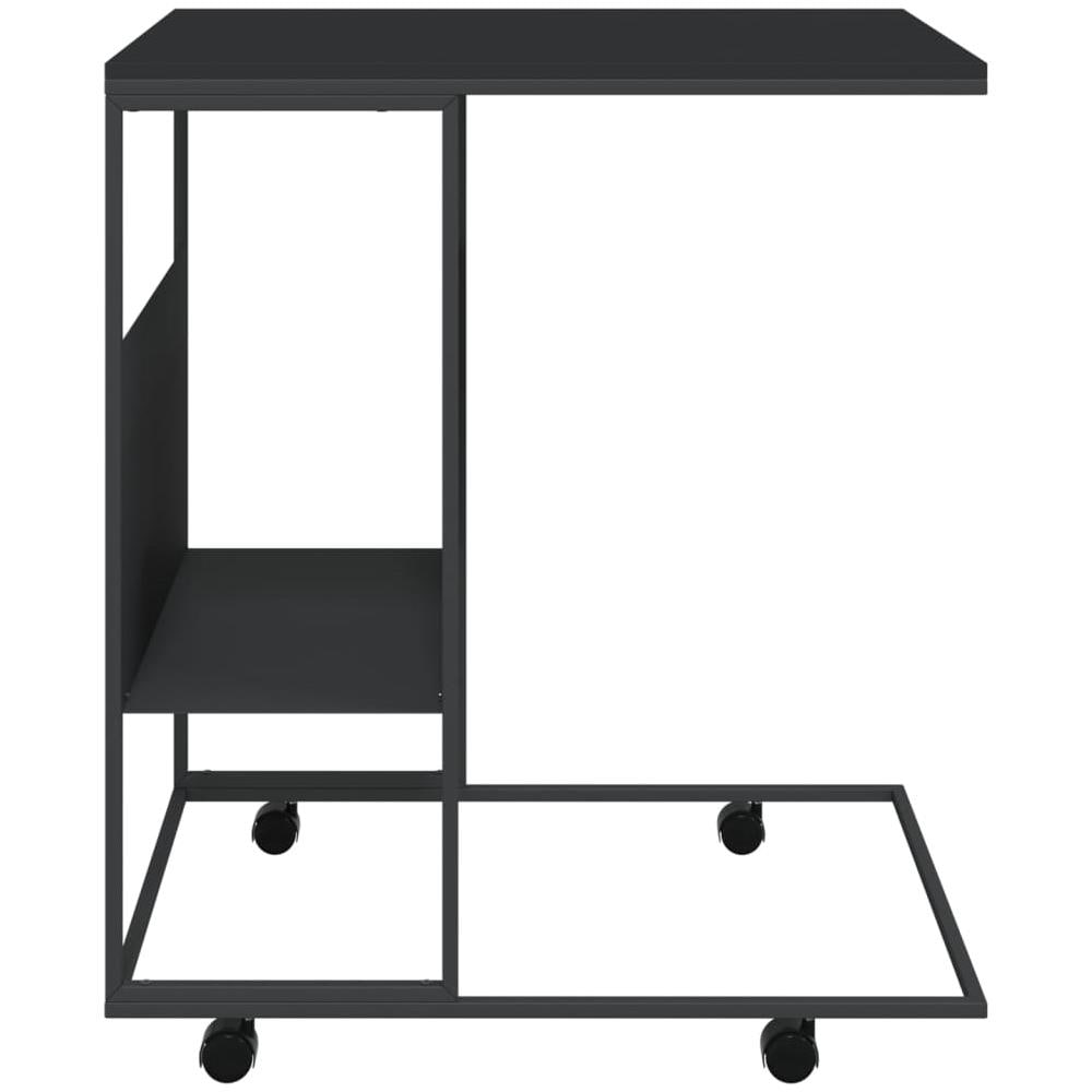 Tavolino Con Ruote Nero 55x36x63,5 Cm In Legno Multistrato - Foto 2