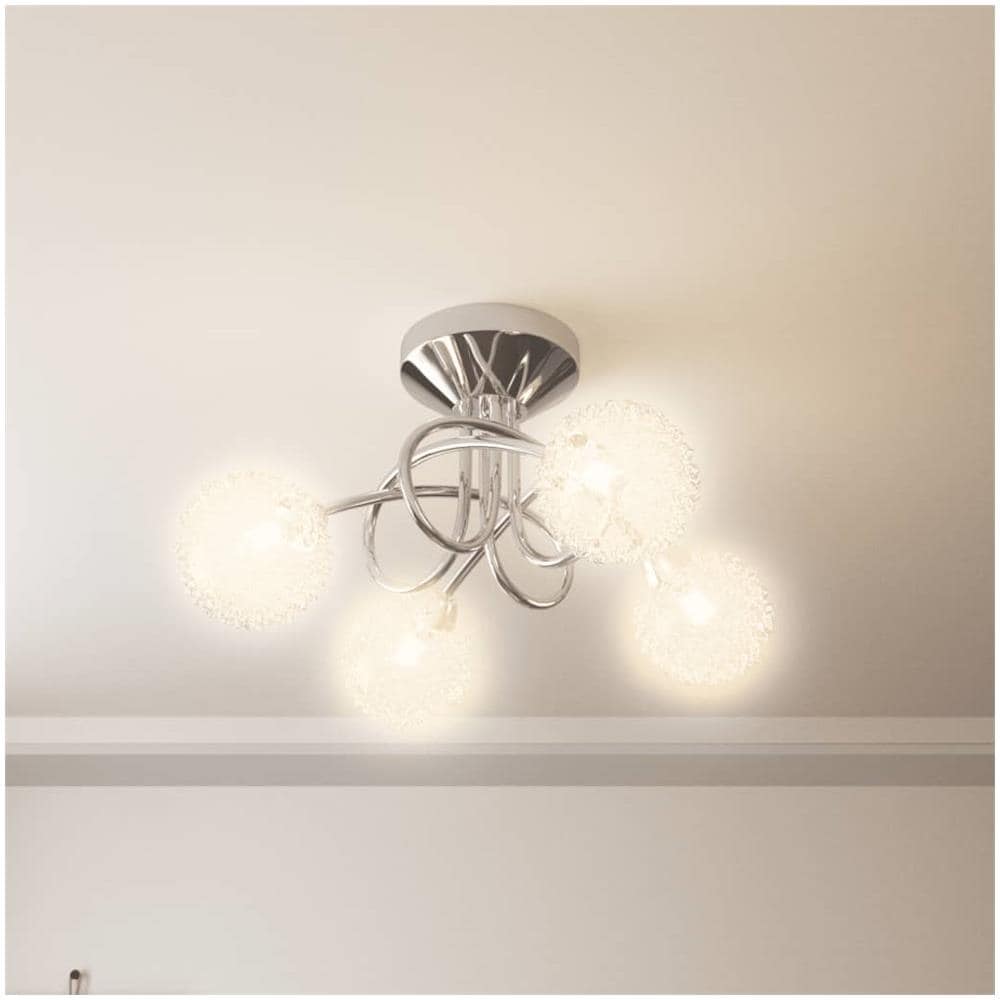 Lampada Da Soffitto Con Paralumi In Rete Per 4 Luci Led G9 - Foto 3