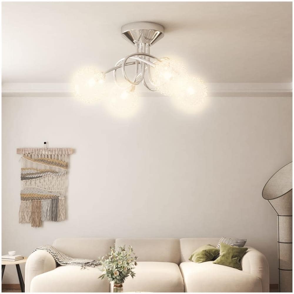 Lampada Da Soffitto Con Paralumi In Rete Per 4 Luci Led G9 - Foto 1