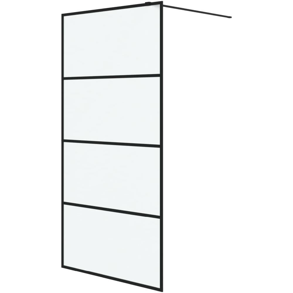 Parete Doccia Walk In Nera 100x195 Cm Vetro Smerigliato Esg - Foto 2