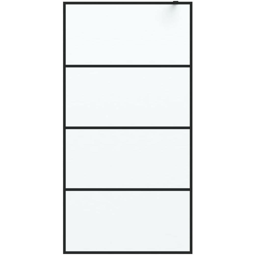 Parete Doccia Walk In Nera 100x195 Cm Vetro Smerigliato Esg - Foto 3