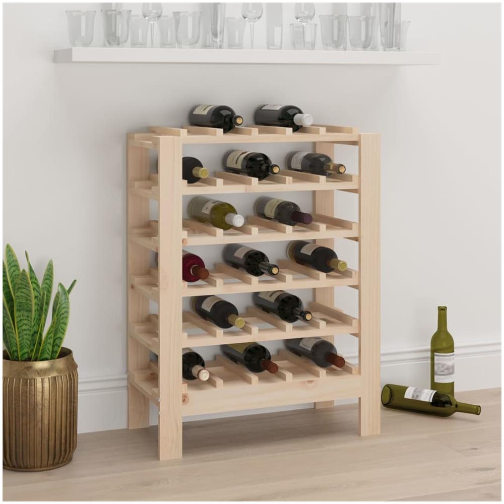 Portavini 61,5x30x82 Cm In Legno Massello Di Pino - Foto 1