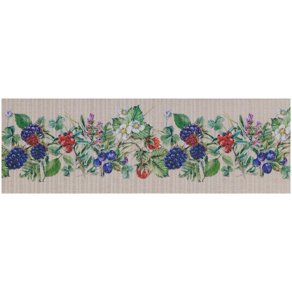 Tappeto Passatoia Cucina Antiscivolo Stampa Digitale Happy Dis. Frutti Di Bosco 52x50 Frutti Di Bosco - Foto 1