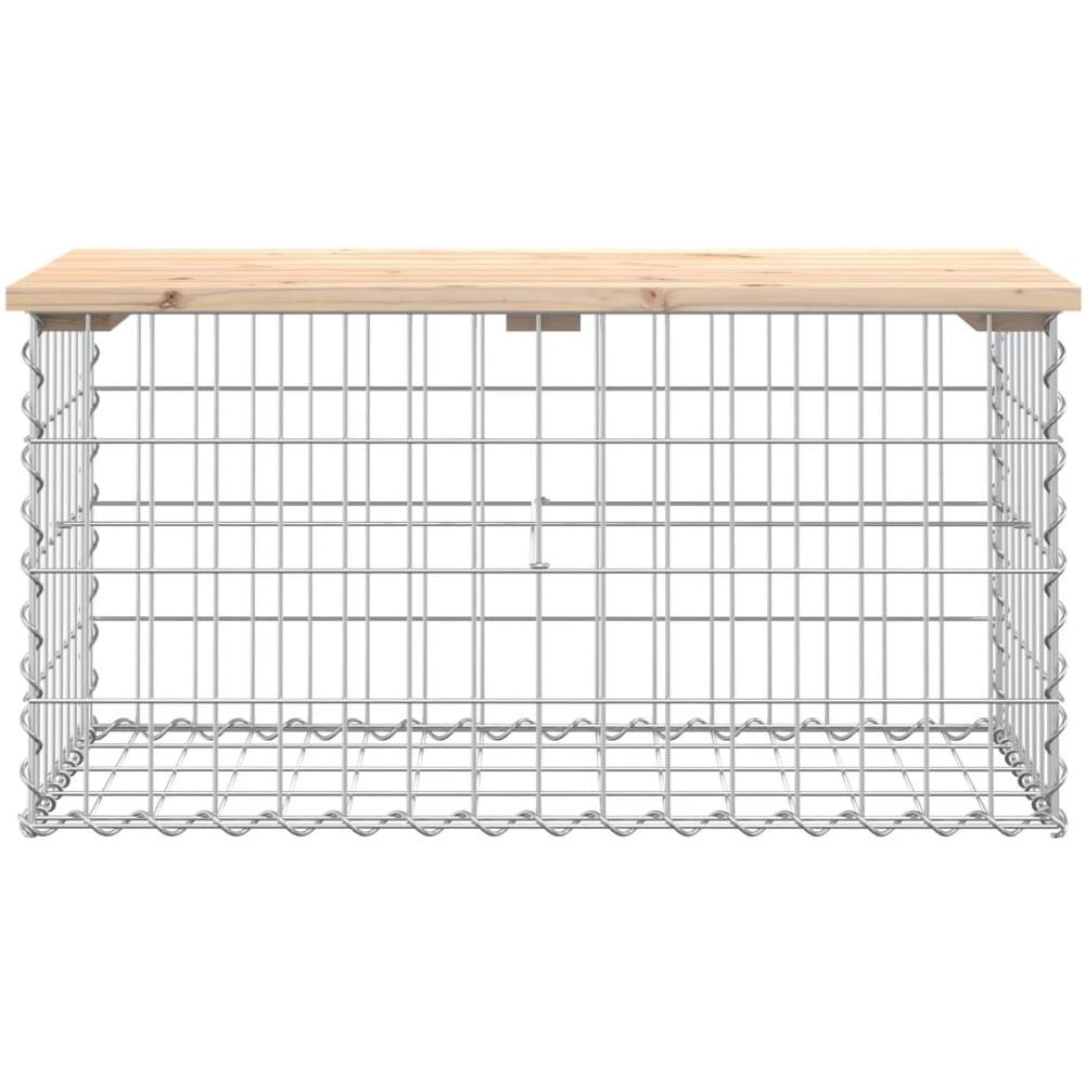 Panca Giardino Design Gabbione 83x44x42 cm Legno Massello Pino - Foto 3