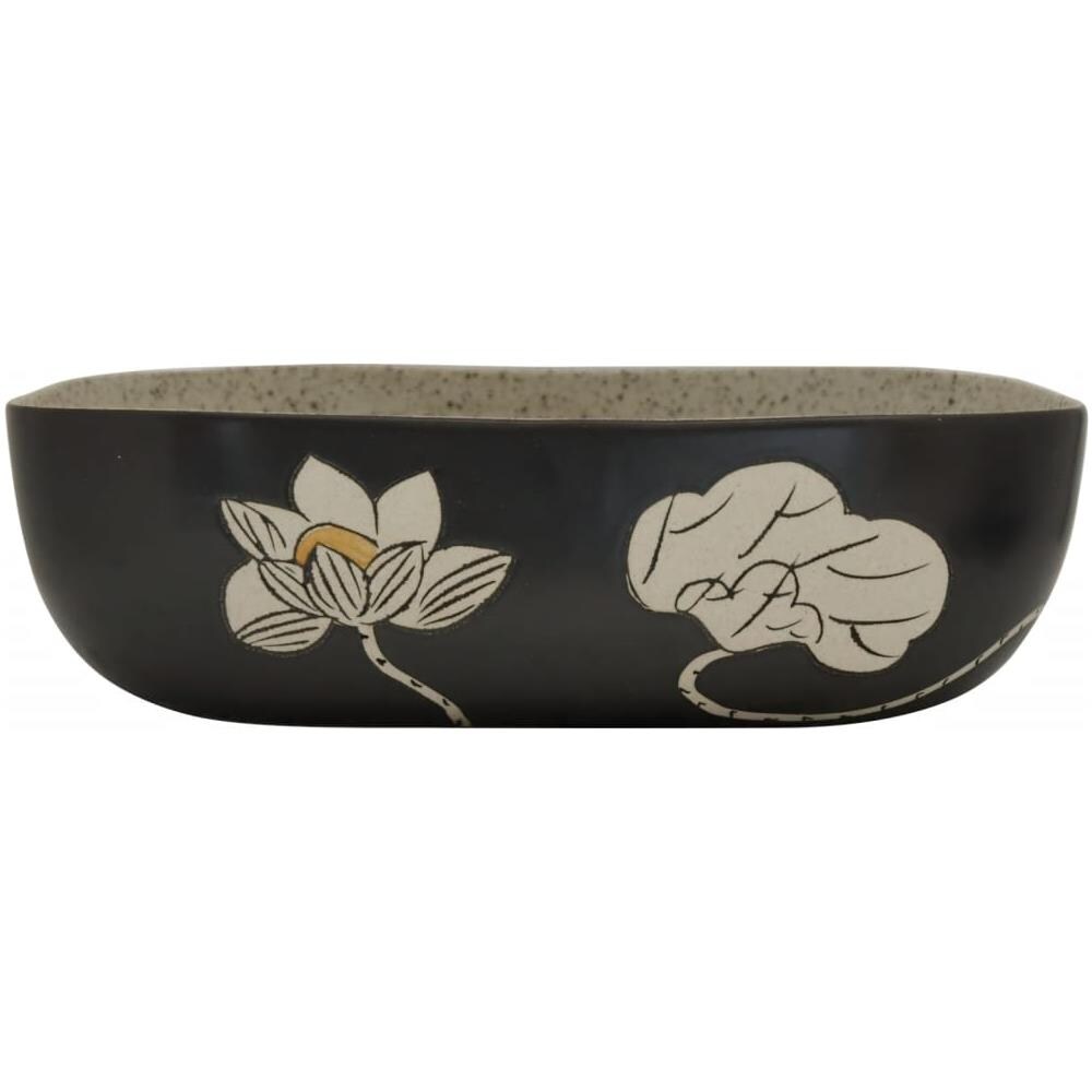 Lavabo Appoggio Grigio Nero Rettangolare 48x37,5x13,5 Ceramica - Foto 3