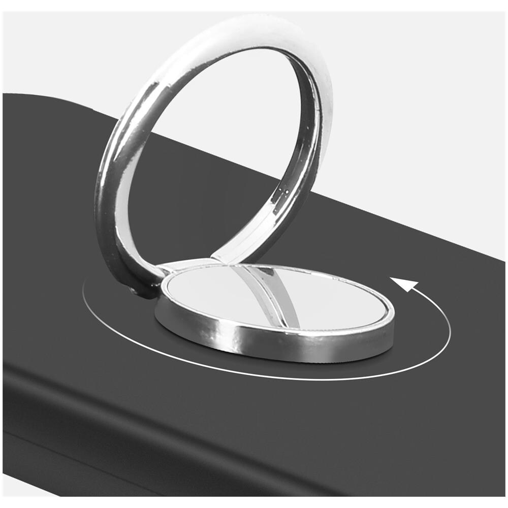 Cover Per Samsung A05 Silicone Anello Cromato Argento Ring Collection Nera - Foto 2