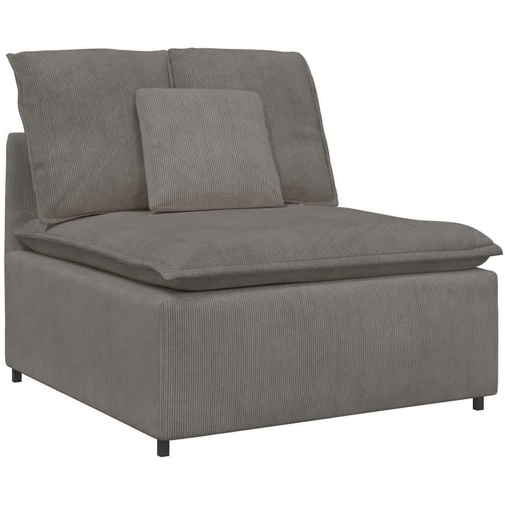 Modulo Centrale Divano Modulare con Cuscini Grigio Chiaro 100cm - Foto 1