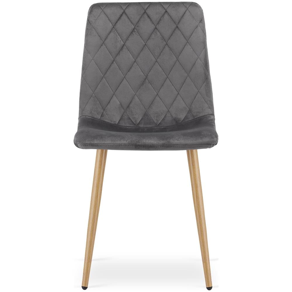 Sedia VALORA TURIN - Elegante sedia da pranzo imbottita in velluto grigio scuro CODICE 4029 - Foto 2